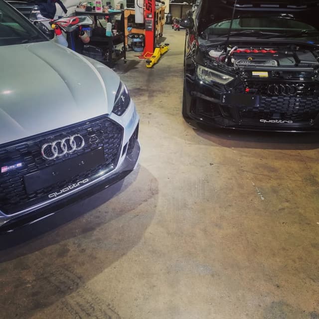 Audi RS3 and RS5 performance cars serviced by R&R VW Specialists Brisbane